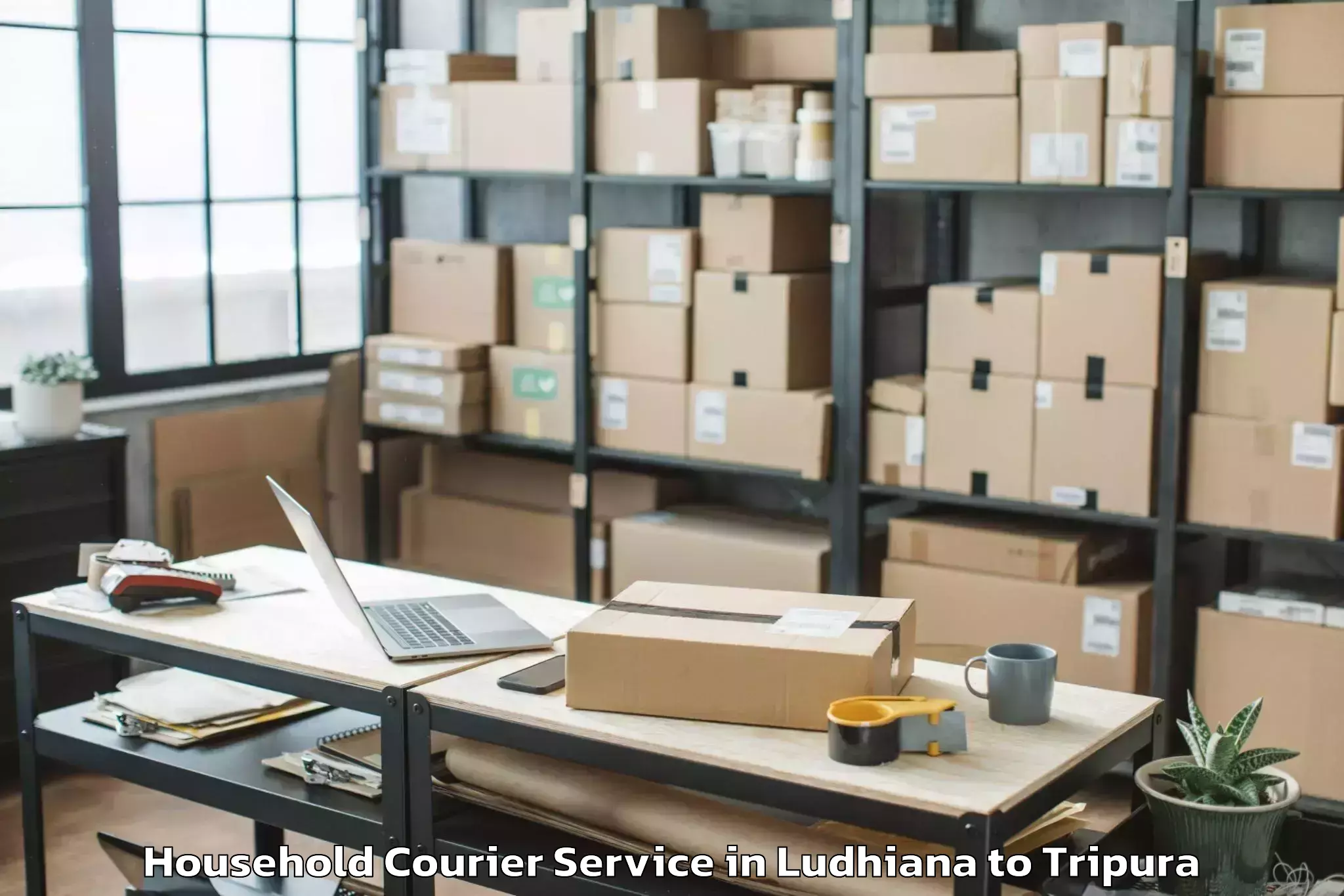 Easy Ludhiana to Amarpur Gomati Household Courier Booking